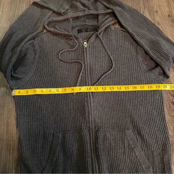 All Saints Metz knit hoodie grey zip up - Picture 8 of 10